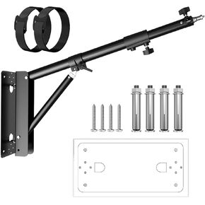 Adjustable Ring Light Wall Mount Triangle Boom Arm for Photography Strobe Light, Monolight, Softbox, Umbrella, Reflector and Octobox, 180º Flexible Rotation, Max Length 4.25 Feet/51in/130cm