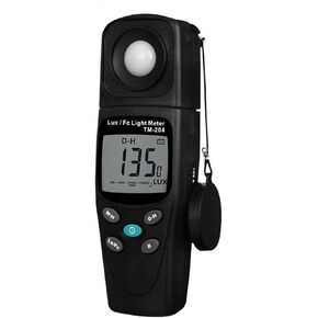Photographic Light Meters LUX/FC Light Meter Digital Luxmeter 200,000 Lux Light Meter Test Spectra Auto Range with Ambient Humidity and Temperature Meter for Plants Aquarium Light Tester