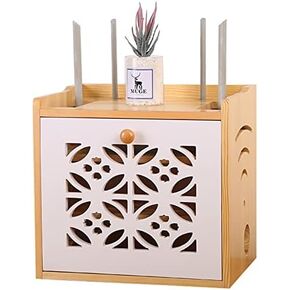 مربع تخزين جهاز التوجيه ، مربع تخزين WiFi Router Floating جدار الجدار المثبت على سلك تخزين صندوق تخزين مزخرف رف تخزين لمكافحة مربع أعلى (C)