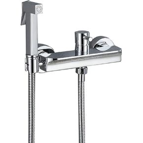 Sprayer Kit HandheldSprayer for Toilet, Chrome Brass Bathroom Cloth Diaper Sprayer Set with Cold and Hot Water, Wall Mounted ToiletSprayer Kit for Bathing Pets,Stainless Steel Hose