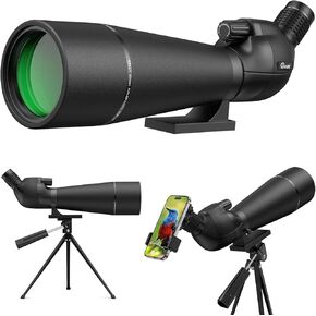 CVLIFE 20-60x80MM Spotting Scope, Spotting Scopes for Target Shooting, BAK4 HD Waterproof Spotter Scope for Birding and Wildlife with Tripod, Phone Adapter and Carrying Bag, Black