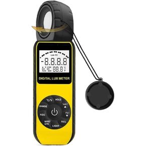 Photographic Light Meters Digital Illuminance Light Meter Handheld Ambient Temperature Illuminance Measurer with Range Up to 300,000 Lux Luxmete for Plants Aquarium Light Tester