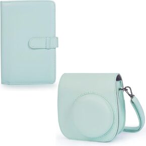 حالة واقية من Phetium متوافقة مع Fujifilm Instax Mini 12/11 و 108 ألبوم صور جيوب لفيلم Instax Mini (Mint Green)