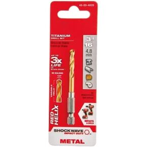Fits for Milwaukee 48-89-4609 3/16 in. Titanium Shockwave Drill Bit