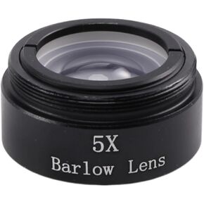 Barlow Lens 5X for Any M28X0.6 Thread 1.25inch Telescope Eyepiece Astronomy Diagonal Extender Tube or Camera Adapter, black, 448321