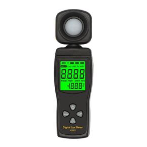 Light Meter 0~200000lux Range Light Meter Pocket Design Light Meter Lux/Fc Light Meter Tester Environmental Test Gray Handheld Solar Power Tester
