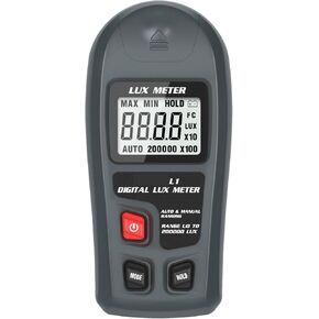 Photographic Light Meters Digital Lux Meter LCD Pocket Light Meter Handheld Lux/FC 0~200,000lux Measure Tester Sensor Photometer Luxmeter Illuminometer for Plants Aquarium Light Tester