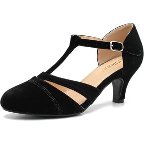 LIURUIJIA Women's T-Strap Mary Jane Pumps – Vintage Low Kitten Heels for Dance, Retro Party, or Cosplay