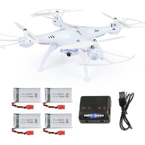 CHERWING SYMA X5SW-V3 WIFI FPV بدون طيار مع الكاميرا ، وبطاريات 4pcs 550mAh وشاحن 4 في 1