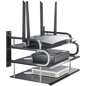 Router Storage Box,Wireless Wall-Mounted WiFi Storage Box Decorative Storage Rack Cable Organizer Box Stands(B,23x16x15cm)