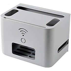 Router Storage Box,Router Storage Box WiFi Router Bracket Set-top Box 2 Tiers Set-top Box Supports Home and Office WiFi Router Adjustable Cable Box Stands(Grey), 29.2*21*20.9cm