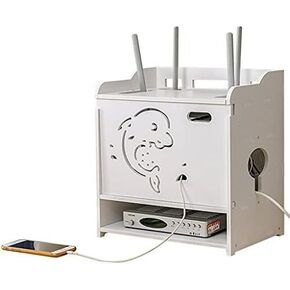 Router Storage Box,Router Storage Box WiFi Router Bracket Set-top 3 Tiers Set-top Box Supports Home and Office WiFi Router Adjustable Cable Box Games Consoles, TV Accessories Stands(43*27*34c