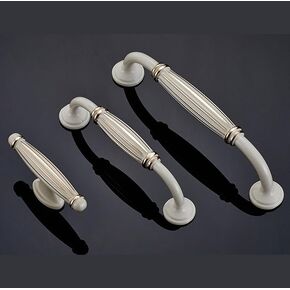 European Style White Gold Furniture Hardware Handles Kitchen Cabinets Pull Door Knobs Drawer Wardrobe Cupboard Dresser Handle - (Color: 0mm)
