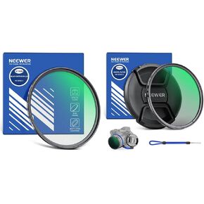 NEEWER 67mm Black Diffusion 1/4 Filter Dreamy Soft Cinematic Effect Filter and CPL Filter with Lens Cap Kit