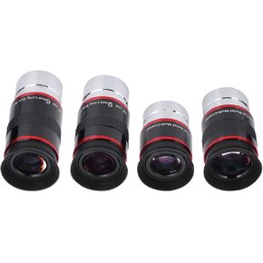 68 Degree Ultra Wide Angle Eyepiece Kit, 4pcs 1.25" Multi-Coated Optical Glass Lenses, Black, Beginner, All Ages / Unisex, Astronomers, Stargazers