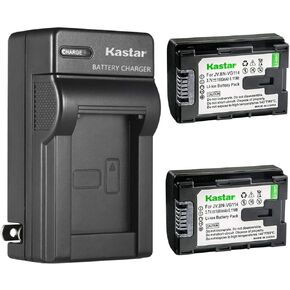 KASTAR 1 حزمة البطارية و AC CARTER BRAWDIC FOR JVC GZ-E10 GZ-E100 GZ-E180 GZ-E200 GZ-E200AU GZ-E200BU GZ-E200RU GZ-E205 GZ-E220 GZ-E225 GZ-E245 GZ-E265 GZ-E200 GZ-E300BU