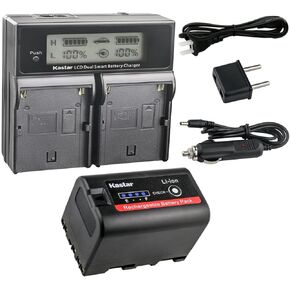 Kastar 1-Pack Battery and AC LCD Dual Fast Charger Compatible with Sony PMW-300K1, PMW-EX1, PMW-EX1R, PMW-EX3, PMW-EX3R, PMW-EX160, PMW-EX260, PMW-EX280, PMW-F3, PMW-F3K, PMW-F3L, XDCAM EX Camera