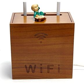 Router Storage Box,Box Router Storage Box WiFi Router Bracket Set-top Wall Mount WiFi Router Stand Shelf Bracket for TV Accessories WiFi Router TV Box Set Top Box (Color : Brown, Size : 27 *
