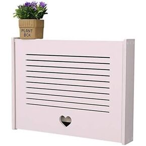 Router Storage Box,Router Storage Box Wall Mount WiFi Router Stand WiFi Router Bracket Set-top Floating Wall Mounted Shelf Home and Office WiFi Router Adjustable Cable Box (Color : White, Siz