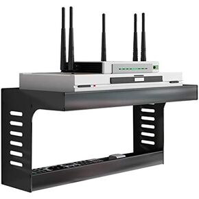 Router Storage Box,Box Wall Mount WiFi Router Stand Storage Wall-Mounted Shelf Bracket Shelf Bracket for TV Accessories WiFi Router TV Box Set Top Box Stands(30 * 20 * 19.8cm)