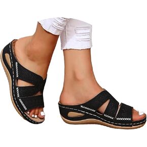 Orthopedic Wedge Sandals for Women Platform Sandals Womens Arch Support Foam Chunky Sandal Dressy Womens Slides Shoes
