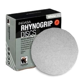 Indasa 5 "Rhynogrip White Line Sanding Discs (52 Series) - أقراص خطاف وأكسيد الألومنيوم الممتاز للصنفرة الاحترافية (الصندوق 50) (5 بوصة صلبة (الخطاف والحلقة) ، 120 ، متوسطة)