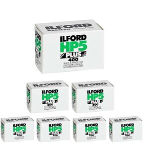 Ritz Camera Pack of 7 Ilford 1574577 HP5 Plus, Black and White Print Film, 35 mm, ISO 400, 36 Exposures