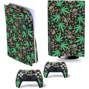 Skull Skin Compatible with The Ps5 Disc Version of The Controller with Non-Slip Features and Modern Design Vinyl Protection Sticker Skull -0551