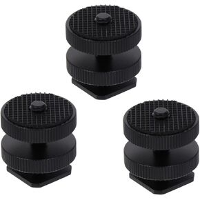 ARTIBETTER 3Pcs Camera Hot Shoe Adapter 1/4 Inch Screw Mount for Led Light, Microphone, Monitor - Aluminum Alloy