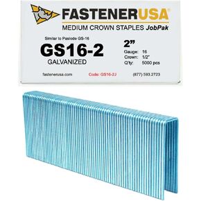 2" Leg x 1/2" Crown 16GA GALV GS-16 Staples 5,000ct | GS16-2J