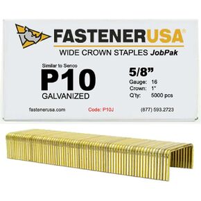 5/8" Leg x 1" Crown 16GA GALV P10 Staples 5,000ct | P10J