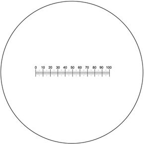 Laboratory Microscope Accessories Microscope Eyepiece Micrometer X=10 Scale Eyepiece Micrometer DIV 0.1 mm Horizontal Measurement 100 Scale Calibration Visual Micrometer(Diameter 22 mm)