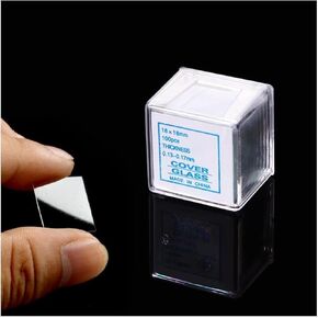 Microscope Slide 6-24mm Square Slide Cover Slide Cover Slide 100 Pieces/Box Cover Slide for Specimen Preparation(8x8mm)