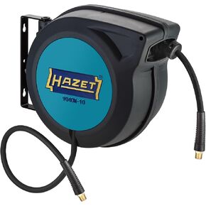 HAZET hose reel 9040N-10 I hose length: 15 meters/49.21 feet, hose inner diameter: 0.39 inches/10mm, max. pressure: 290 psi for compressed air and water I for clean winding of hoses