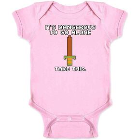 Pop Threads Its Dangerous To Go Alone Take This 8 Bit Gaming Infant Baby Boy Girl Bodysuit