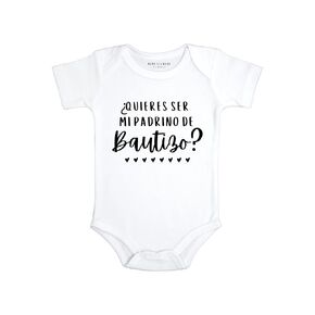 Quieres ser mi padrino de Bautizo? | Godparent proposal Gift in spanish | Baby Christening Bodysuit | Godfather Gift (12 Months)