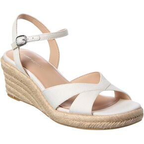 Stuart Weitzman Miami Espadrille Canvas & Leather Wedge