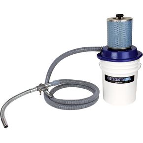 Guardair 1524 Flexible GunVac with Contain-It Kit, 5-Gallon Storage Capacity, Plastic Container and Cast Iron Lid, 10-Micron Filtration Filter Bag