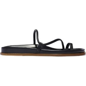 Strappy Flat Sandals for Women Toe Loop Soft Cushioned Footbed Open Toe Slip-on Slide Sandals Comfortable Summer Daily Shoes