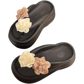 Womens Sandals Comfort Arch Support Sandals Summer Walking Shoes Casual Ankle Elastic Flower Flip Flops Shoes
