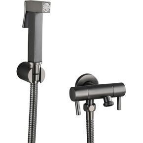 HandheldSprayer for Toilet Gun Gray Portable Baby Cloth Diaper Sprayer BrassAttachment for Toilet withHose for Feminine Wash, Pet Washing, Easy to Install