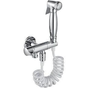 HandheldSprayer Brass Cloth Diaper Sprayer Kit Round Shape ChromeSprayer for Toilet HandheldSprayer for Bathroom,Chrome Plated b(Chrome Plated B)