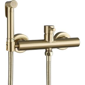 Sprayer Brass HandheldSprayer for Toilet Brushed Gold Baby Cloth Diaper Sprayer for Hot and Cold Water PortableFaucet withHose for Feminine Wash, Easy to Install