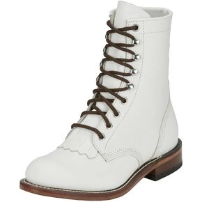 جوستين بوت شركة نسائية المياه البيضاء بوفالو الدانتيل حتى Roper Boot White 8 B.