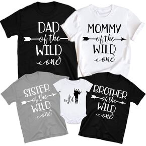 Birthday Boy Shirt 1 Year Old, The Wild One 1st Birthday Girl Outfits Matching Baby's First Birthday Family Shirts