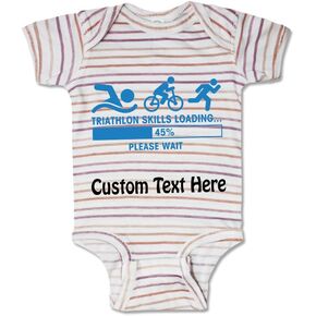 Cute Rascals Baby Bodysuit Triathlon Skills Loading Please Wait Funny Humor Boy & Girl Baby Clothes