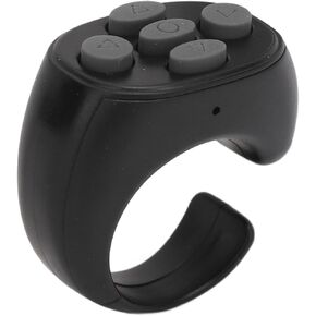 Page Turner for for Android for iOS Phone Tablet Remote Control Page Turner Clicker for Camera Video Recording Remote, Scrolling Ring with Charging Case (Black)