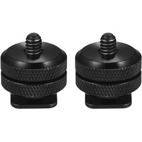 Andoer 2pcs Camera Hot Shoe Mount to 1/4Inch-20 Tripod Screw Adapter Flash Shoe Mount for DSLR Camera Rig