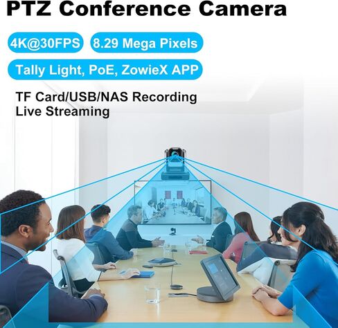 4K NDI|HX3(Certified) PTZ Camera PoE, 25X Optical Zoom, Simultaneous HDMI & SDI outputs, RTSP/RTMP(s)/SRT, Standalone IP Live Streaming to Youtube, Twitch for Meeting, Church, Event, Teaching in Kuwait