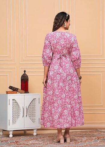 Women's Pure Cotton All Over Printed Kurti Gown Feeding Dress Maternity Gown Feeding Kurta in Saudi Arabia